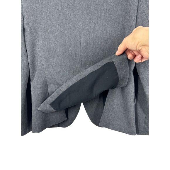 Express Gray Long Sleeve Blazer Jacket Size 6 Single Button Career Formal - Picture 9 of 11